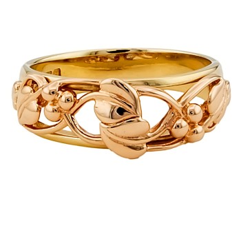 9ct 2-Tone Gold Clogau Ring Size R